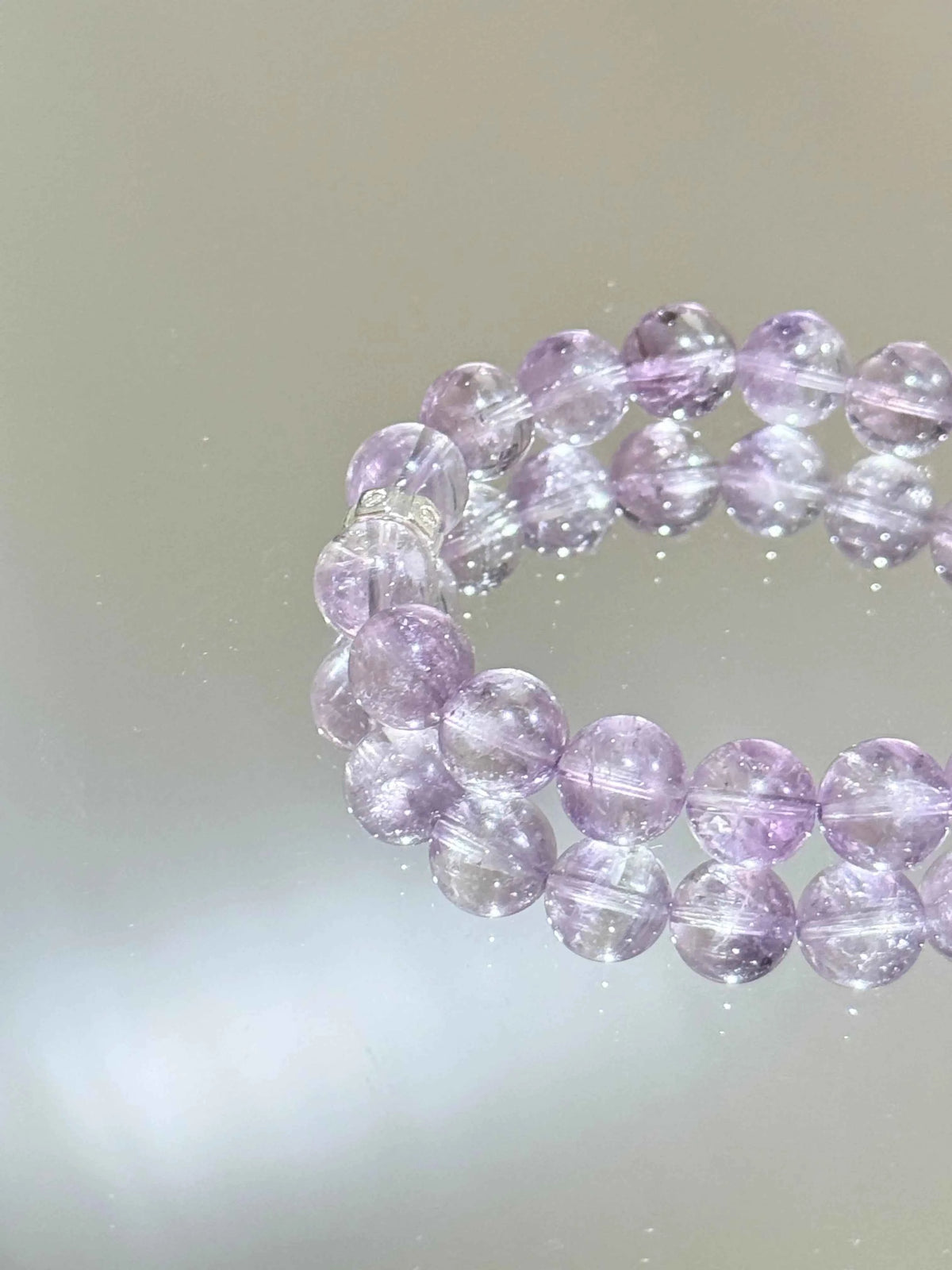 Lavender Spirit Bracelet – Natural Amethyst with Silver Leaf Charm