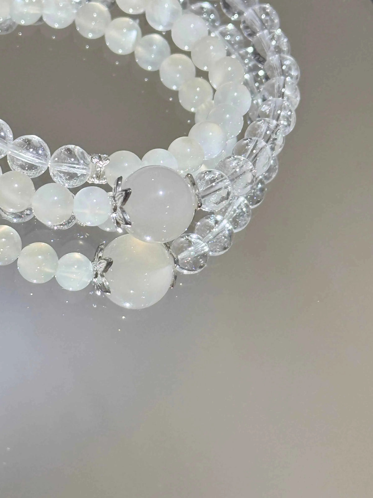 White Moonstone Labradorite and Clear Quartz DIY