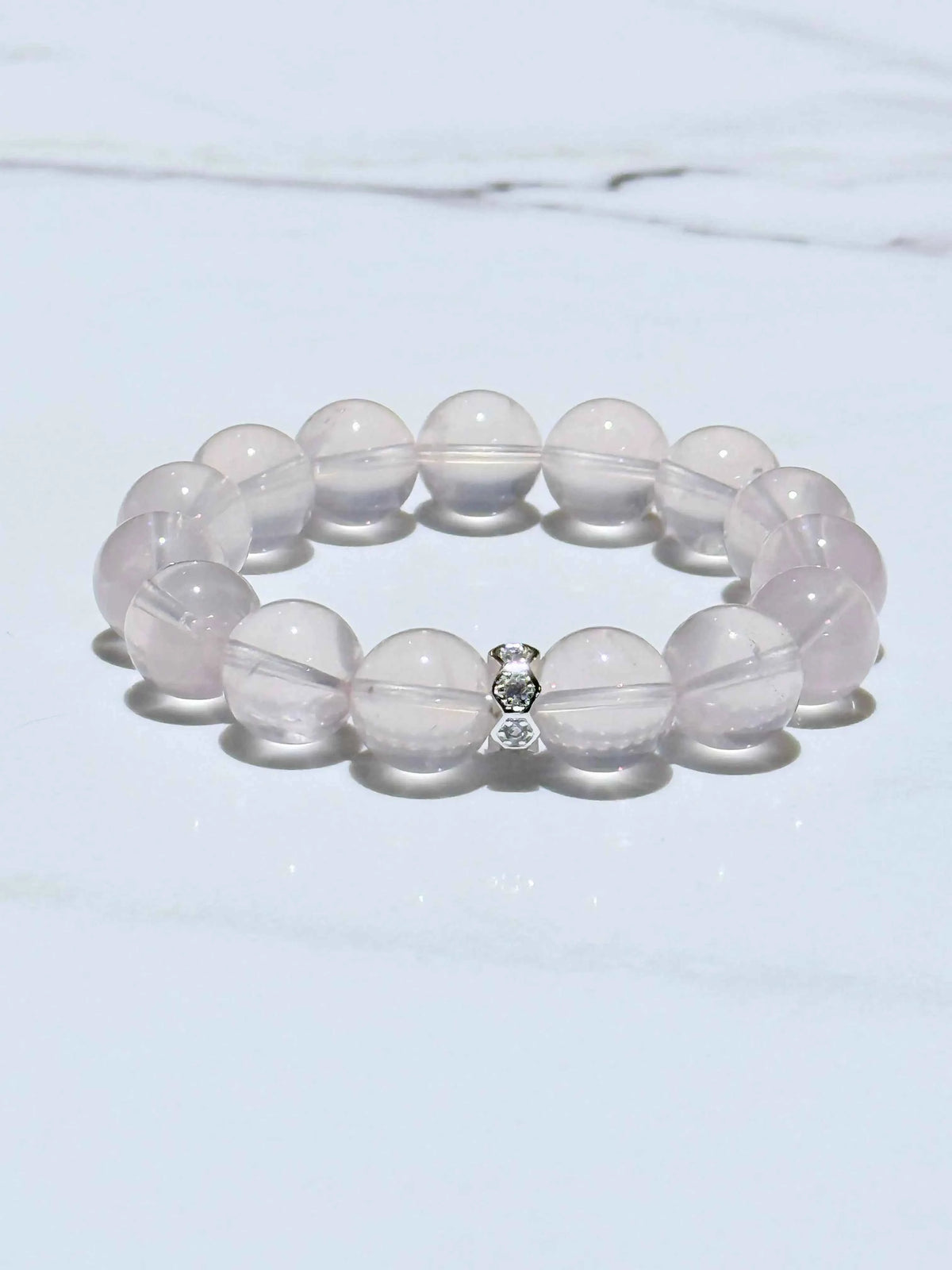 Rose quartz bracelet, love & self-healing crystal