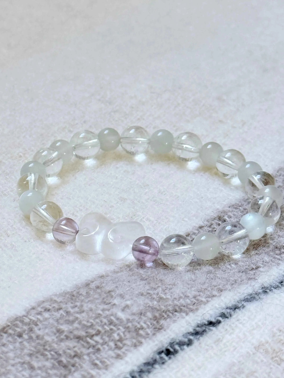 Butterfly Clear Quartz, Green Aventurine and Green Moonstone DIY