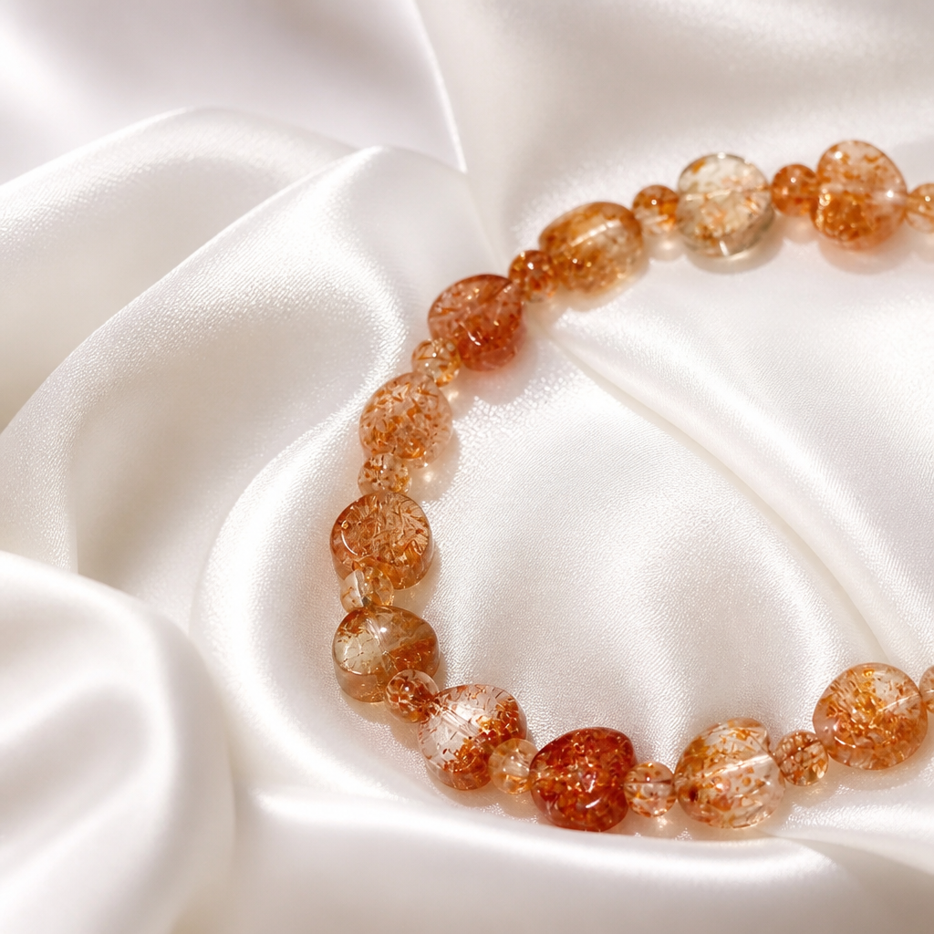 Golden Sunstone Heart Bracelet - NekokOi