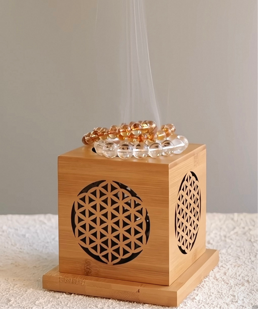 Golden Bamboo Purification Box — 3D Flower of Life