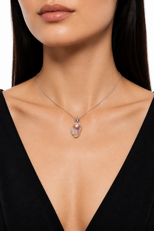 Baroque Pearl Sterling Silver Necklace - NekokOi