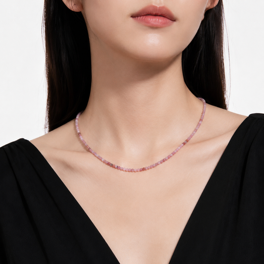Pink Tourmaline Baby Necklace - NekokOi