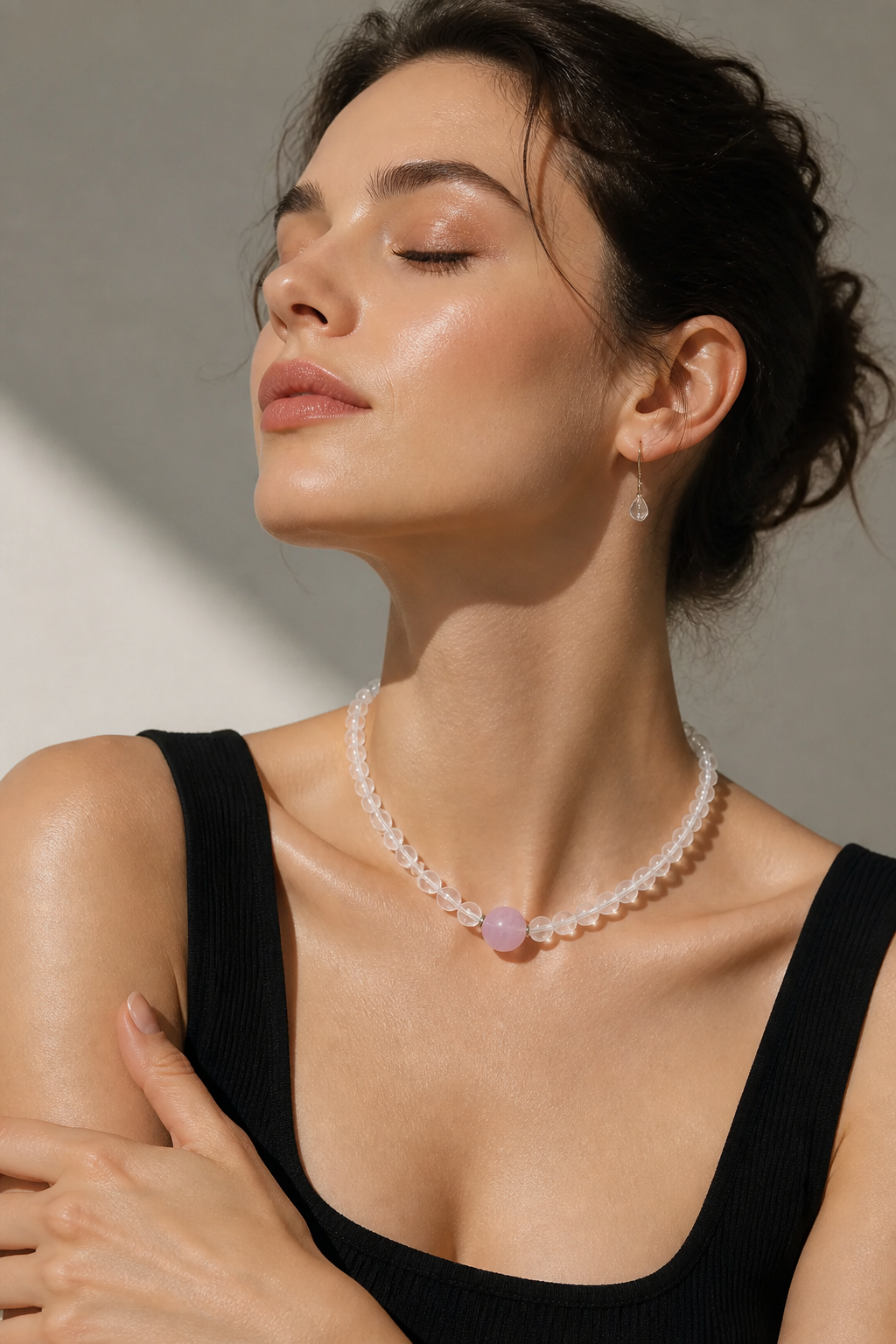 Kunzite x Clear Quartz Necklace - NekokOi