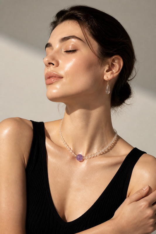 Purple Super Seven x Citrine Necklace - NekokOi