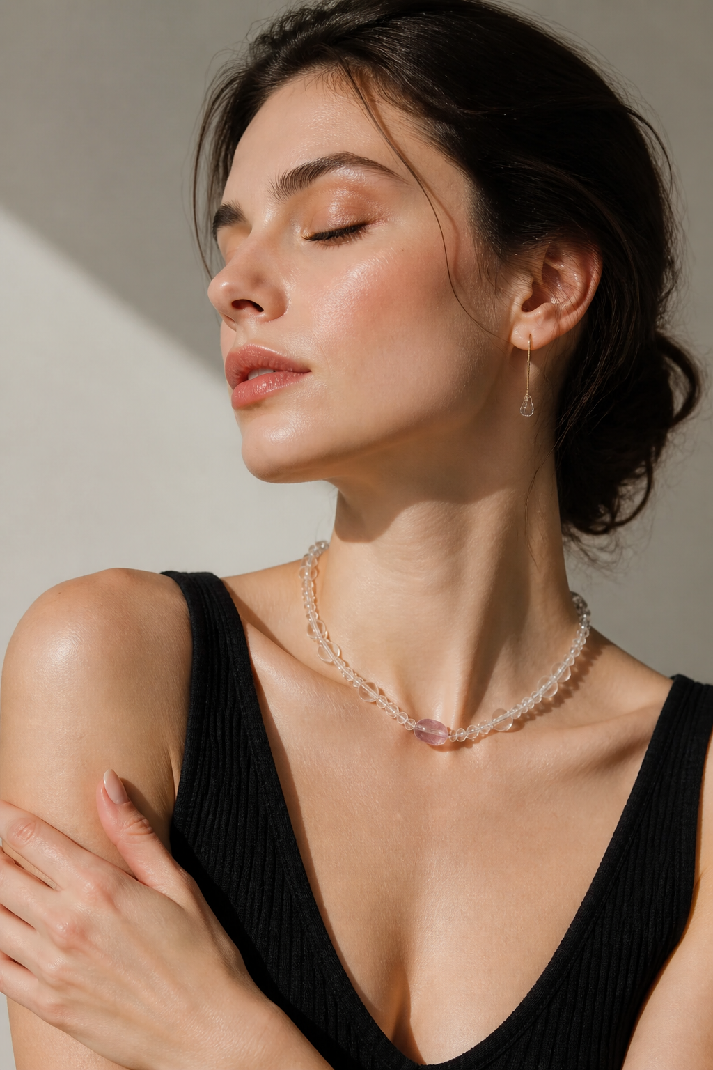 Brazilian Ametrine x Clear Quartz Necklace - NekokOi