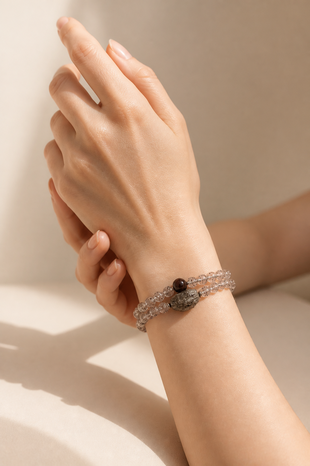 Golden Super Seven · Black Biotite Super Seven Double-Strand Bracelet - NekokOi