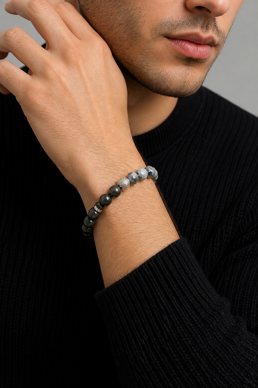 Men’s Dragon Palace Relic × Rainbow Obsidian Bracelet - NekokOi