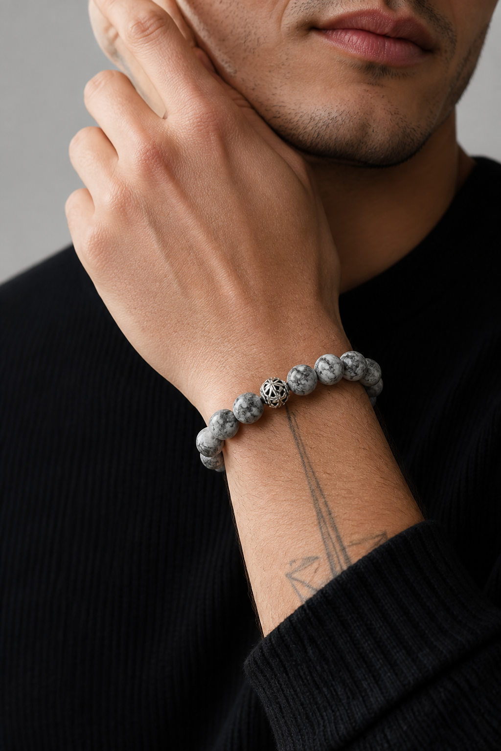 Men’s Dragon Palace Relic × Rainbow Obsidian Bracelet - NekokOi