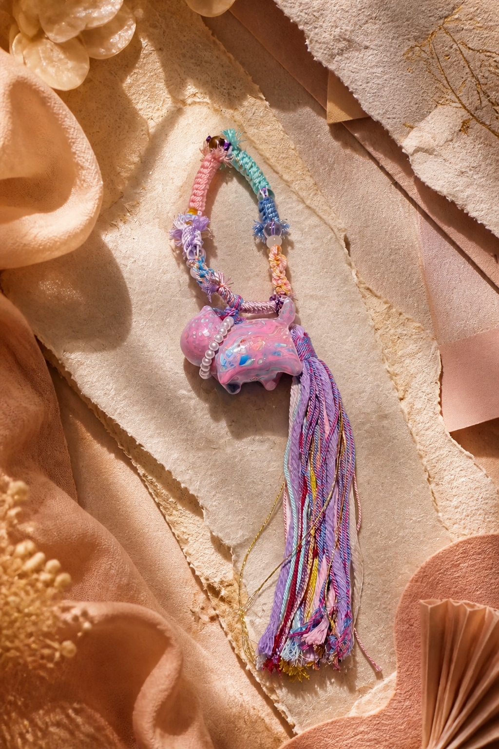 Handcrafted Lacquer Cat Pendant – Artistic & Auspicious - NekokOi
