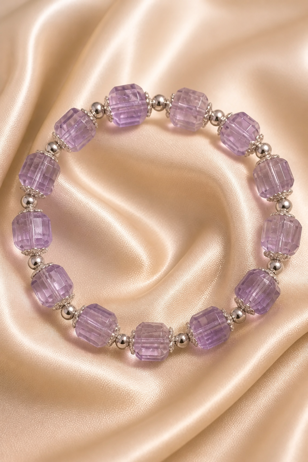 Faceted Lavender Amethyst Elegance Bracelet - NekokOi
