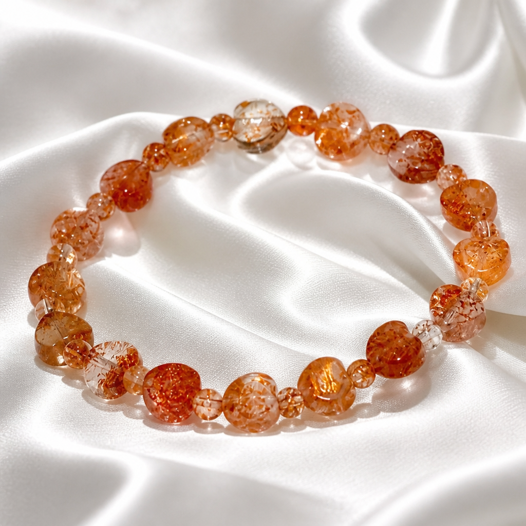 Golden Sunstone Heart Bracelet - NekokOi