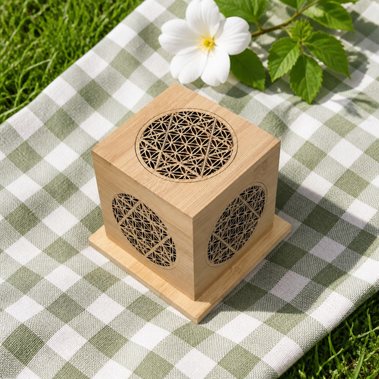 Golden Bamboo Purification Box — 3D Flower of Life - NekokOi