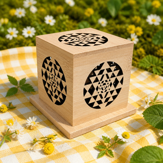 Golden Bamboo Purification Box — Sri Yantra Sacred Geometry - NekokOi