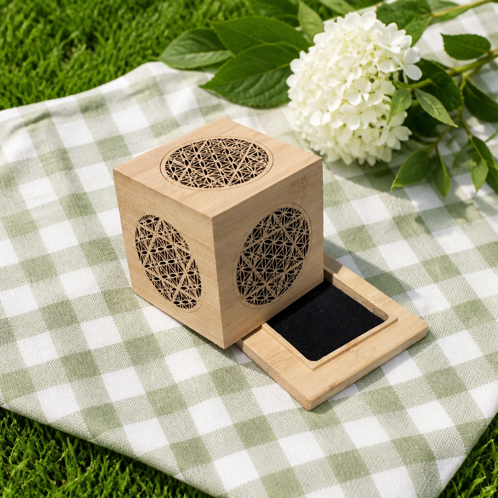 Golden Bamboo Purification Box — 3D Flower of Life - NekokOi