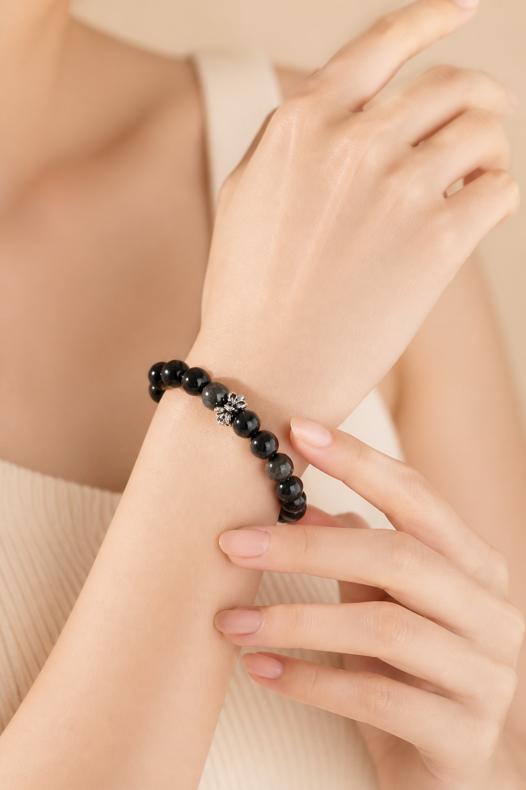 Silver Obsidian Bracelet - NekokOi