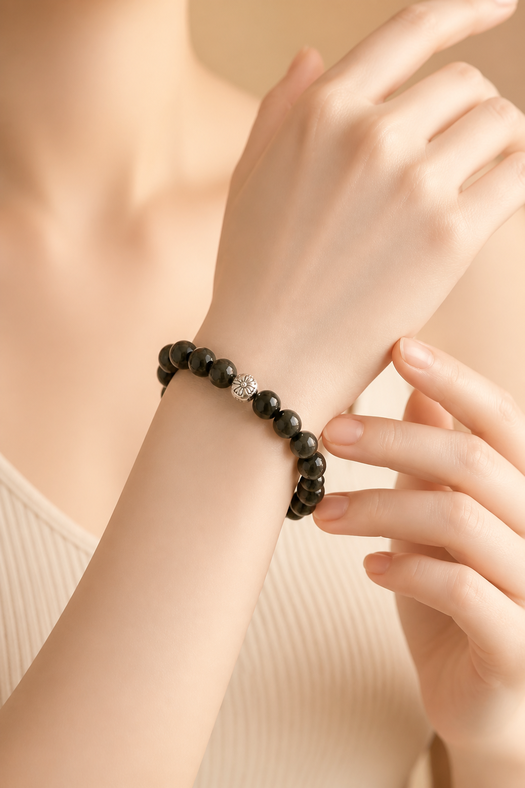 Silver Obsidian Bracelet - NekokOi