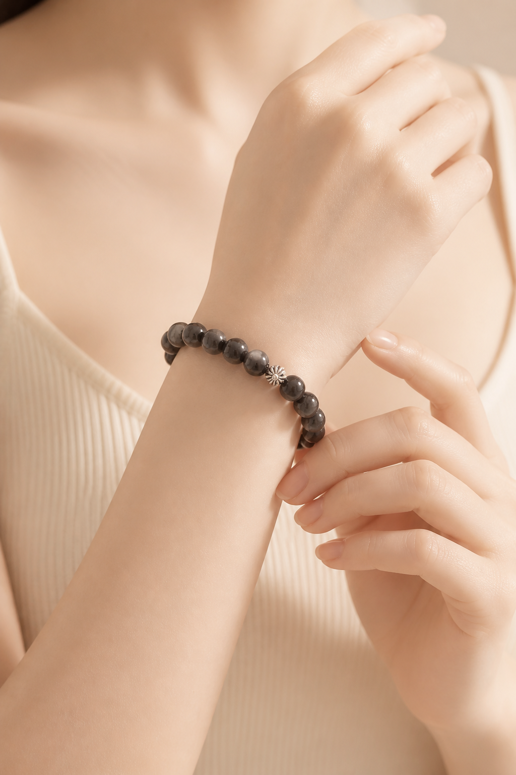 Silver Obsidian Bracelet - NekokOi