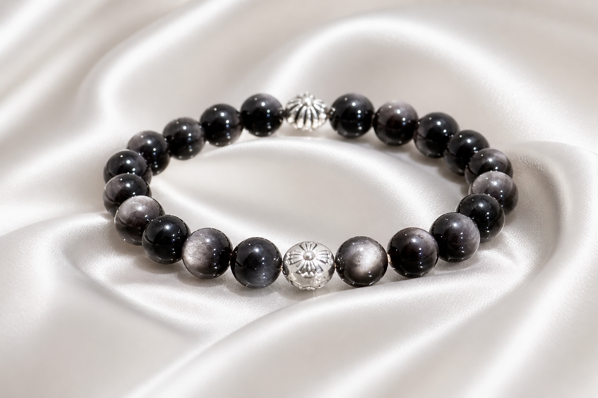 Silver Obsidian Bracelet - NekokOi