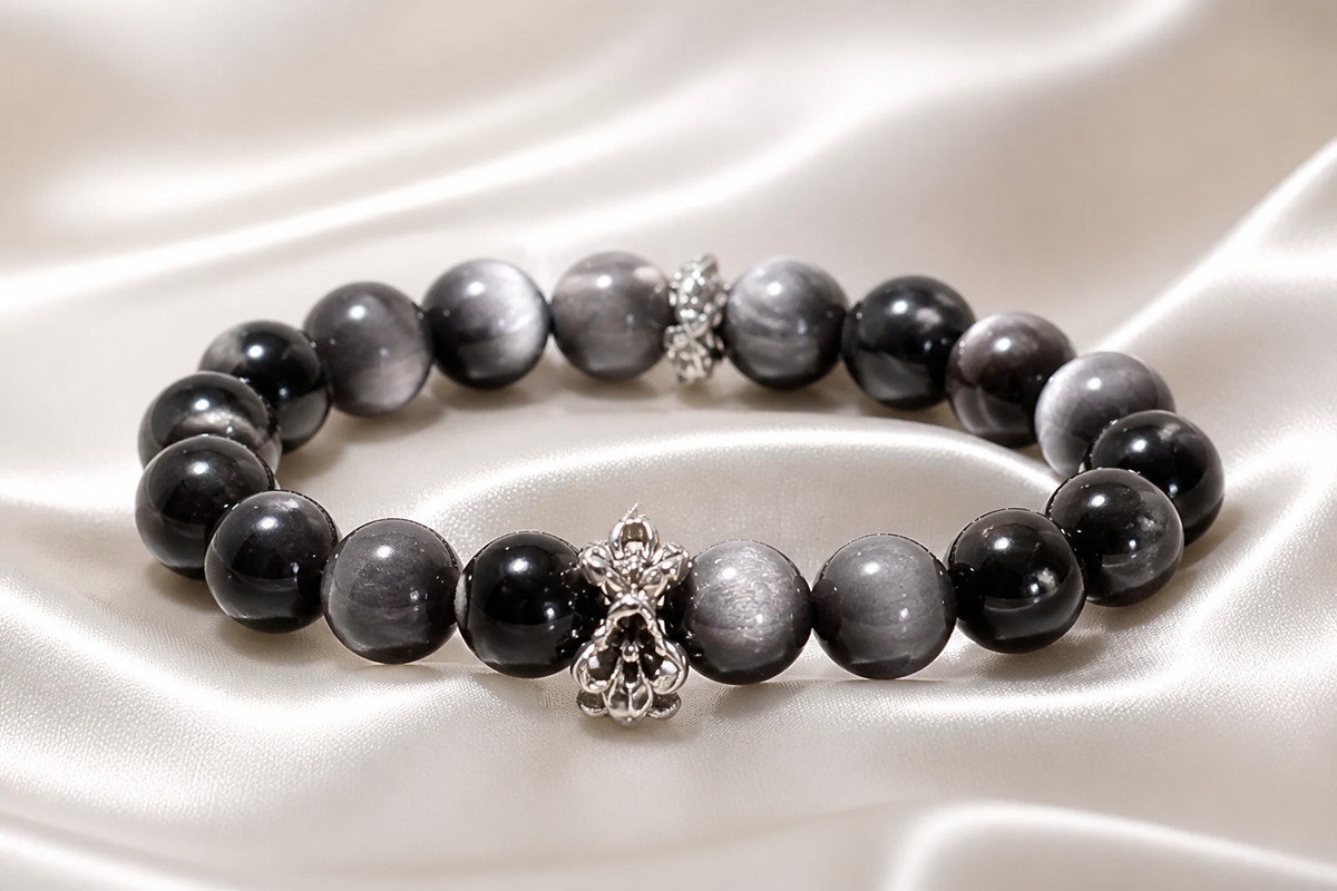 Silver Obsidian Bracelet - NekokOi