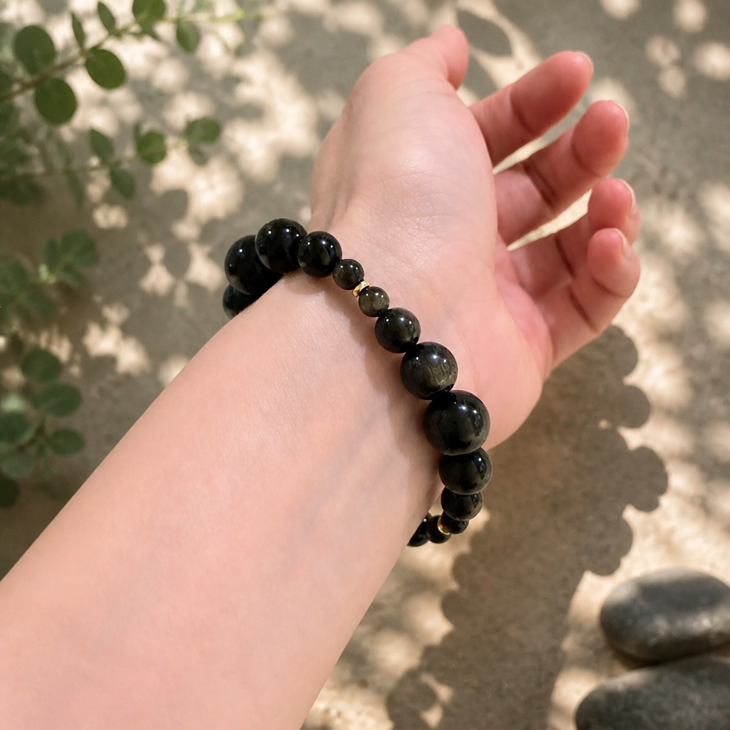 Golden Obsidian Bracelet - NekokOi