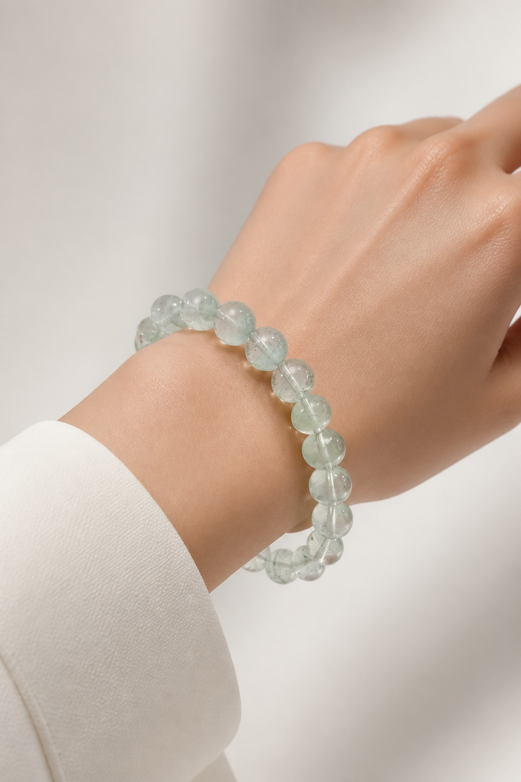 Layered Green Phantom Quartz Bracelet