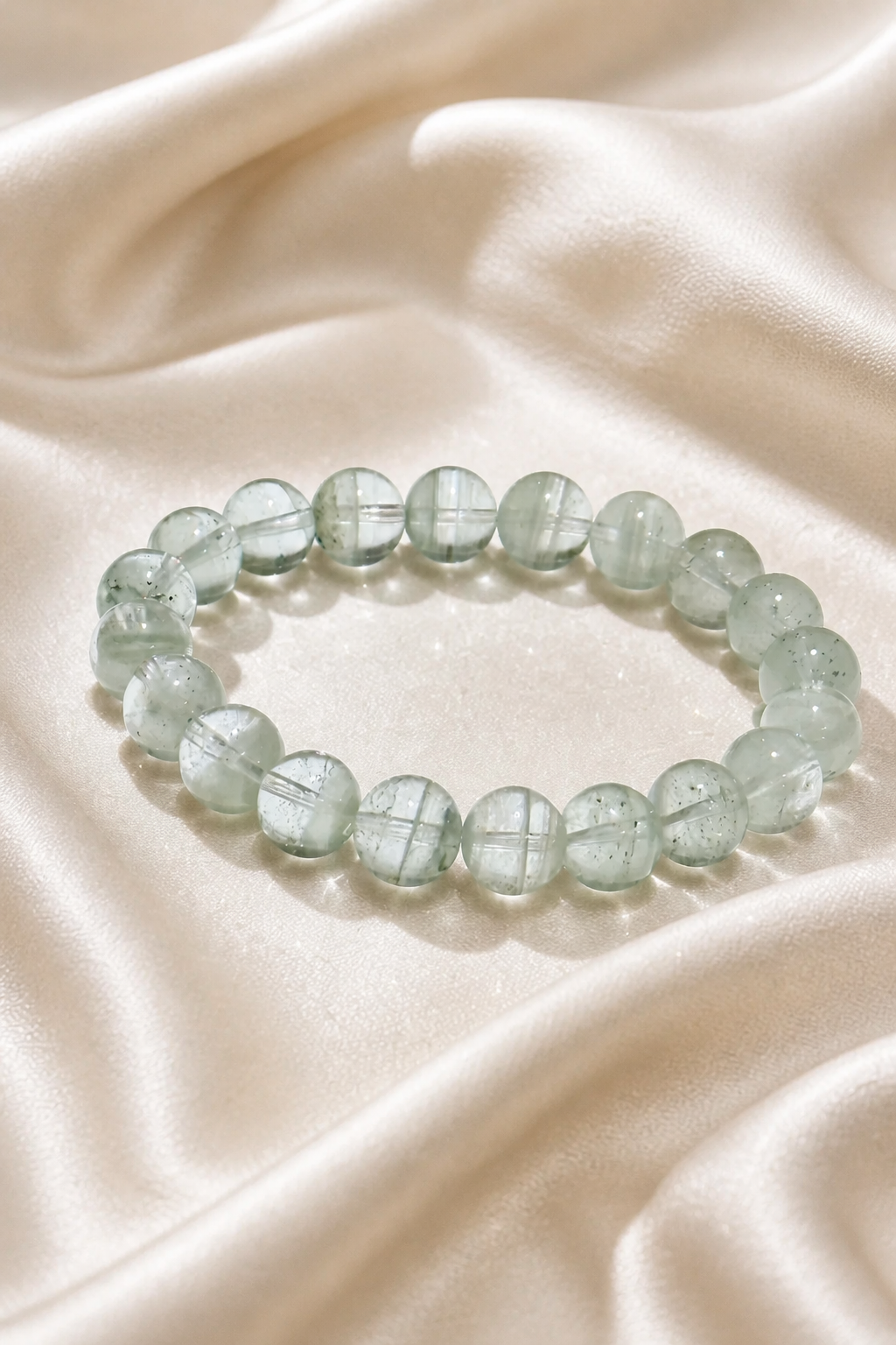 Layered Green Phantom Quartz Bracelet