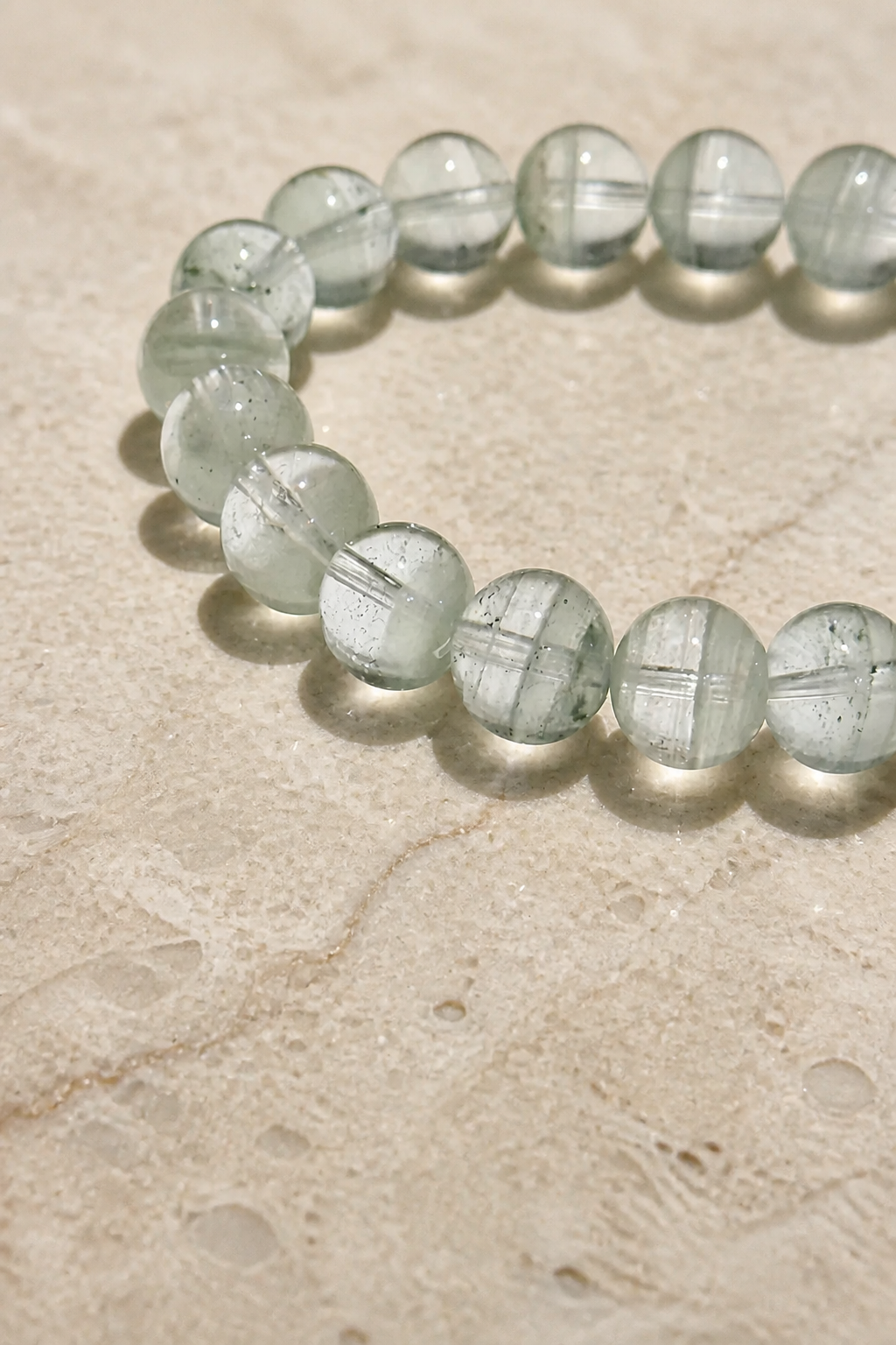 Layered Green Phantom Quartz Bracelet