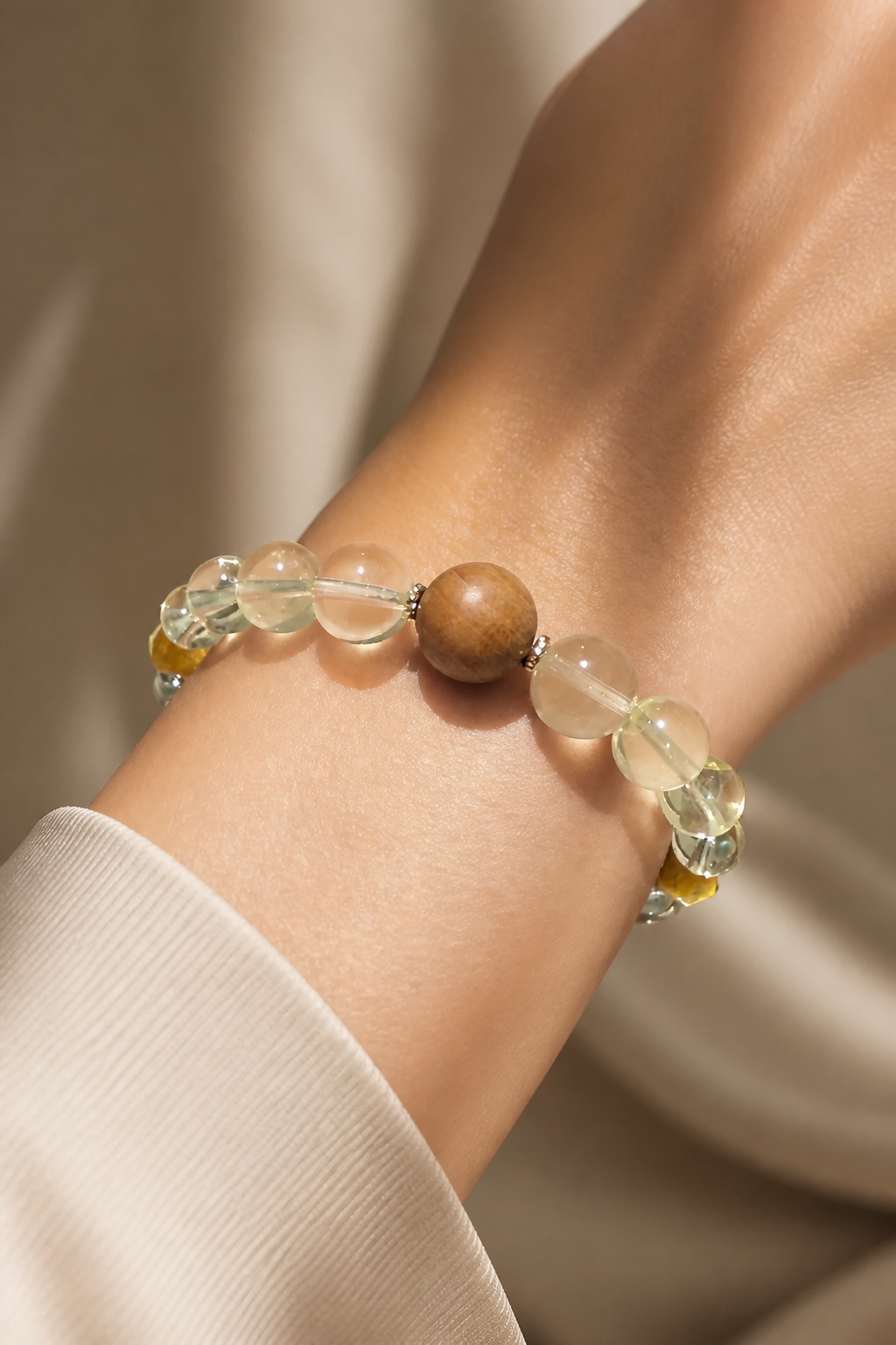 Lemon Citrine · Sandalwood · Golden Shell Bracelet