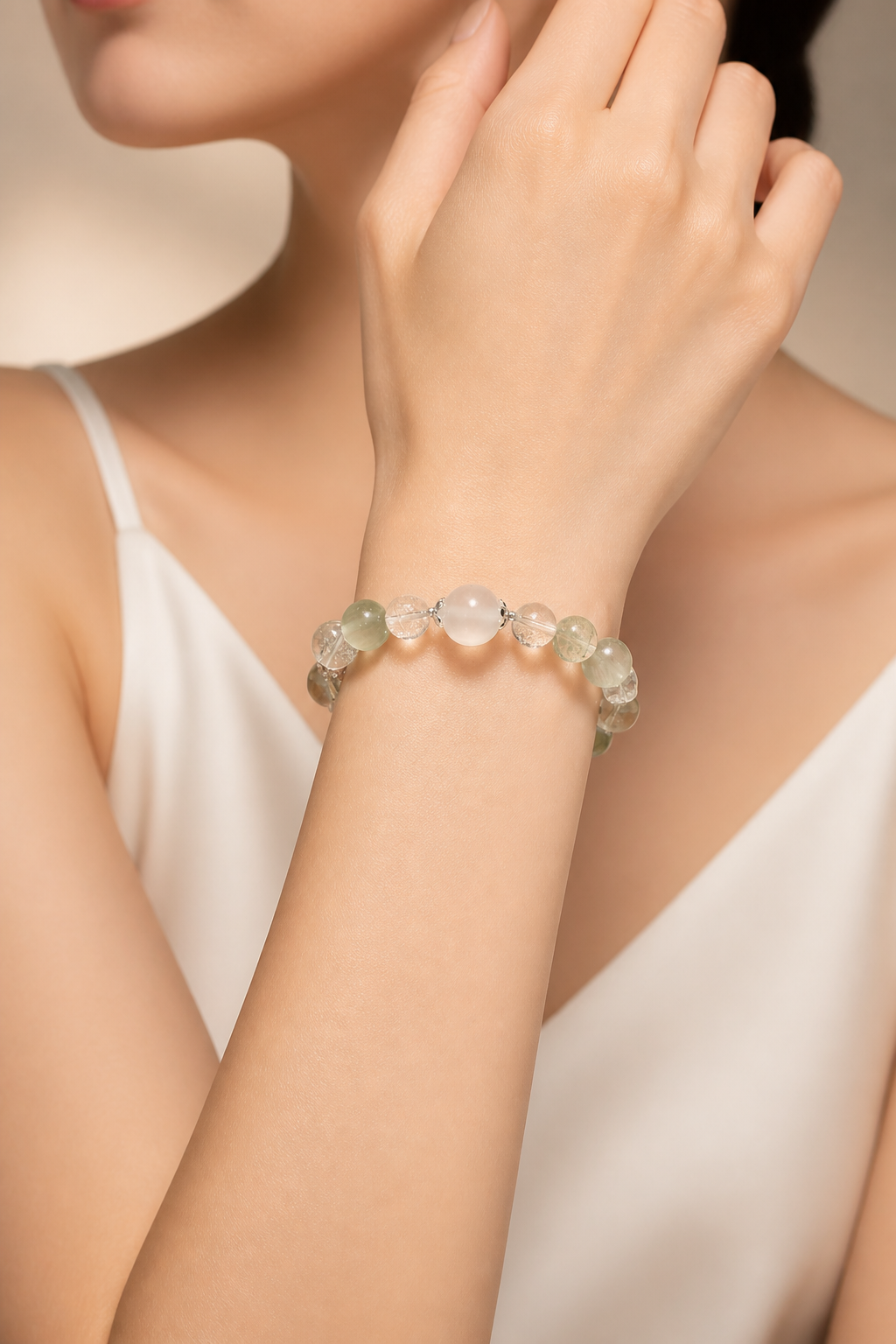 Green Quartz Moonstone Bracelet - Elevate Your Style with Handcrafted Elegance