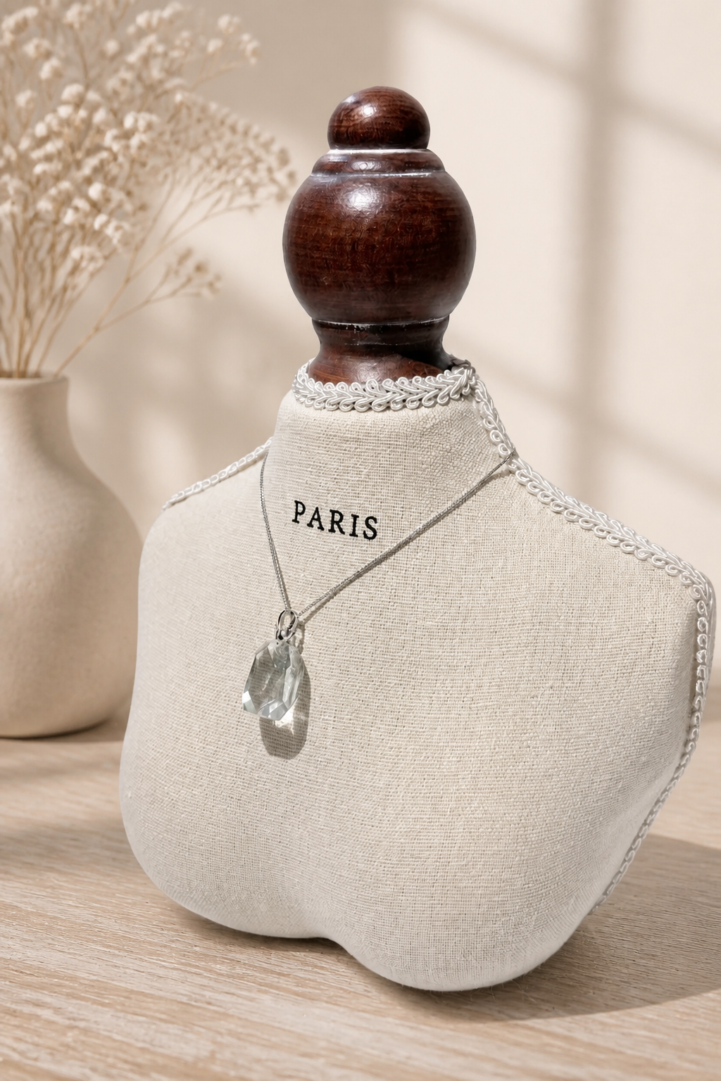 Starlight Green Phantom Crystal Necklace in Sterling Silver – Elevate Your Elegance