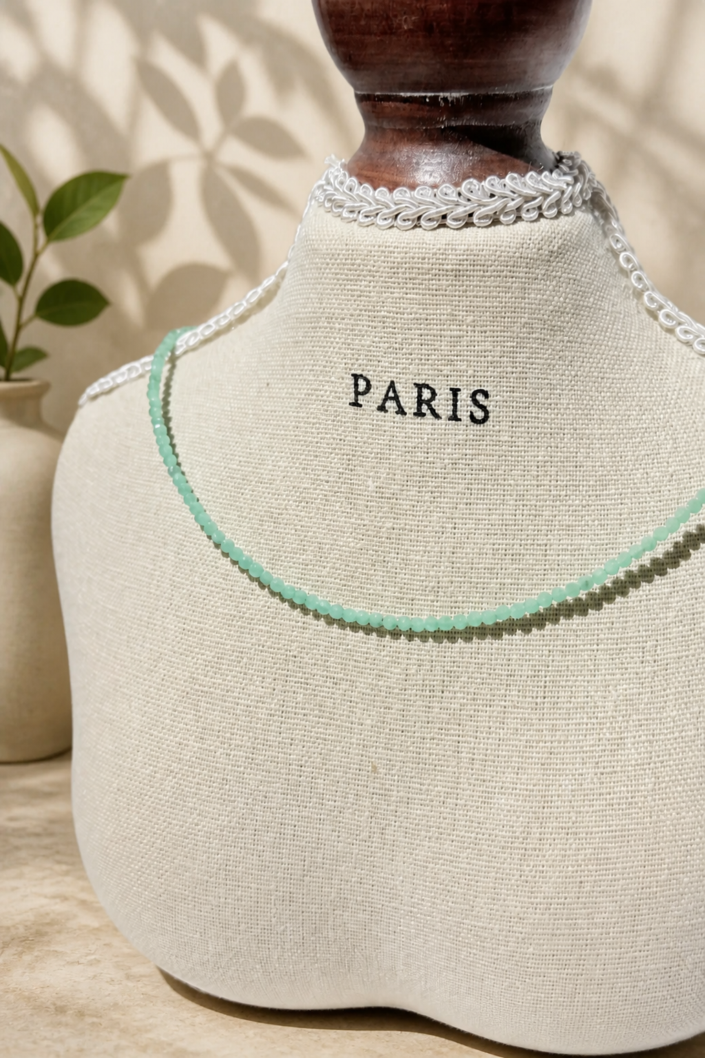 Serenity & Compassion: Green Angelite Baby Necklace for Inner Peace