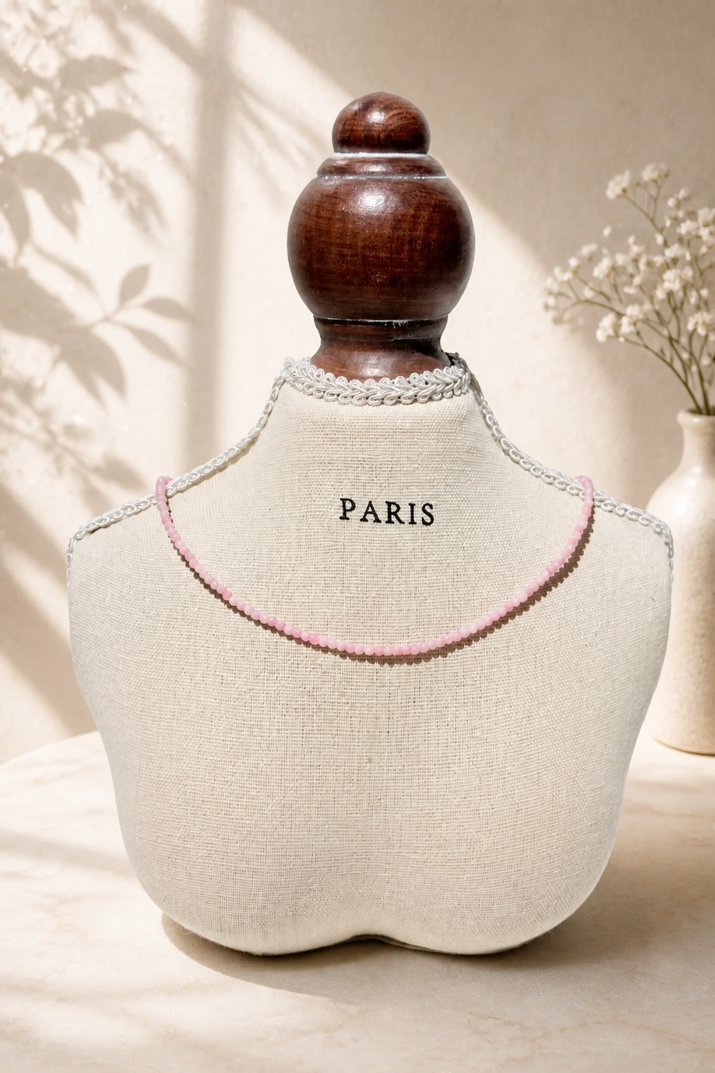 Elegant Pink Opal Baby Necklace for Love and Emotional Healing