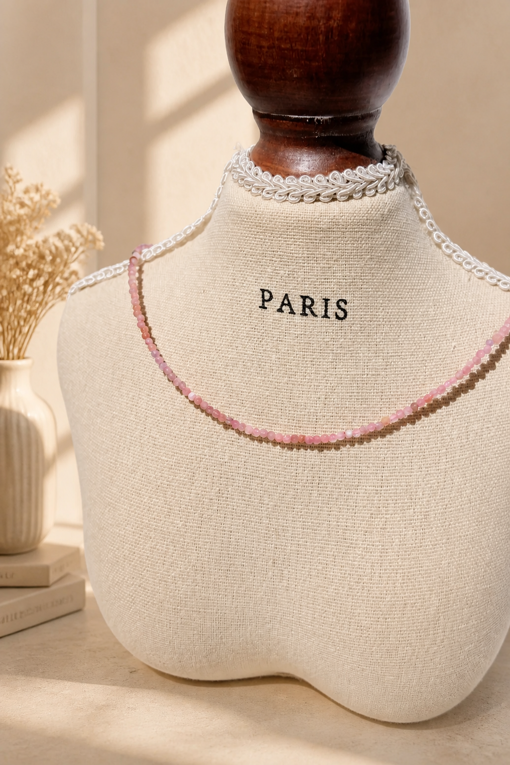 Delicate Pink Tourmaline Baby Necklace for Love & Joy