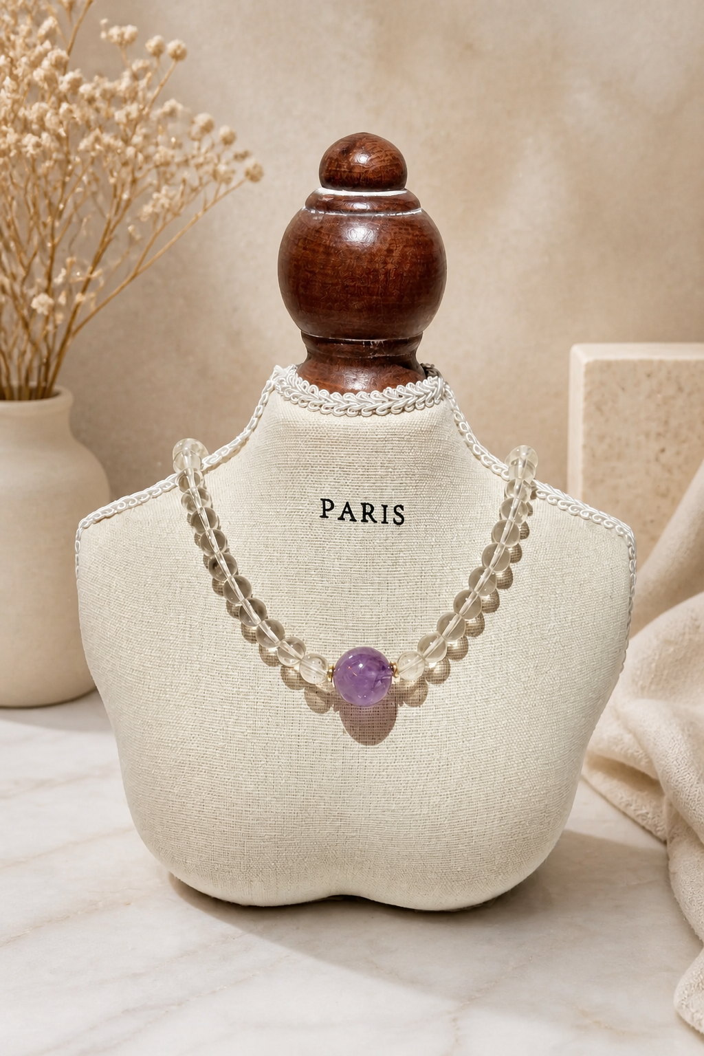 Transformative Purple Super Seven Necklace for Abundance and Spiritual Growth