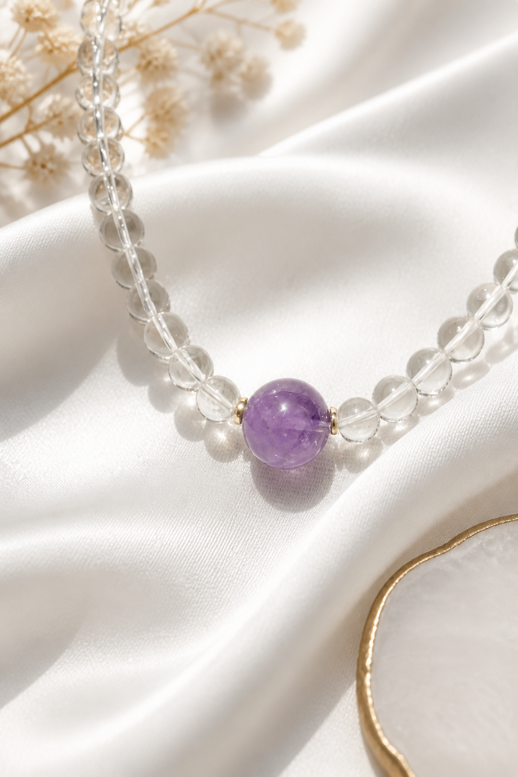 Transformative Purple Super Seven Necklace for Abundance and Spiritual Growth