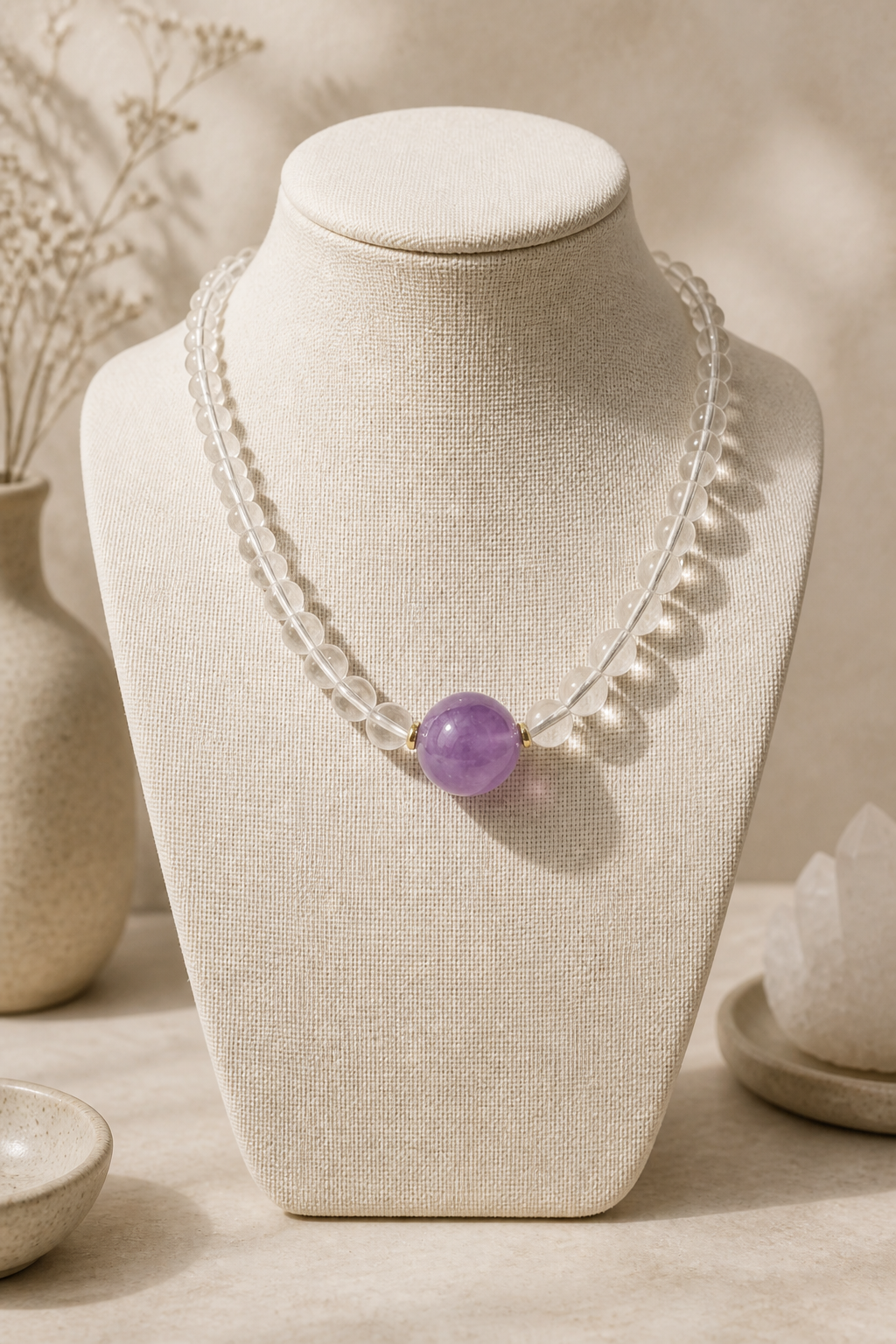 Transformative Purple Super Seven Necklace for Abundance and Spiritual Growth