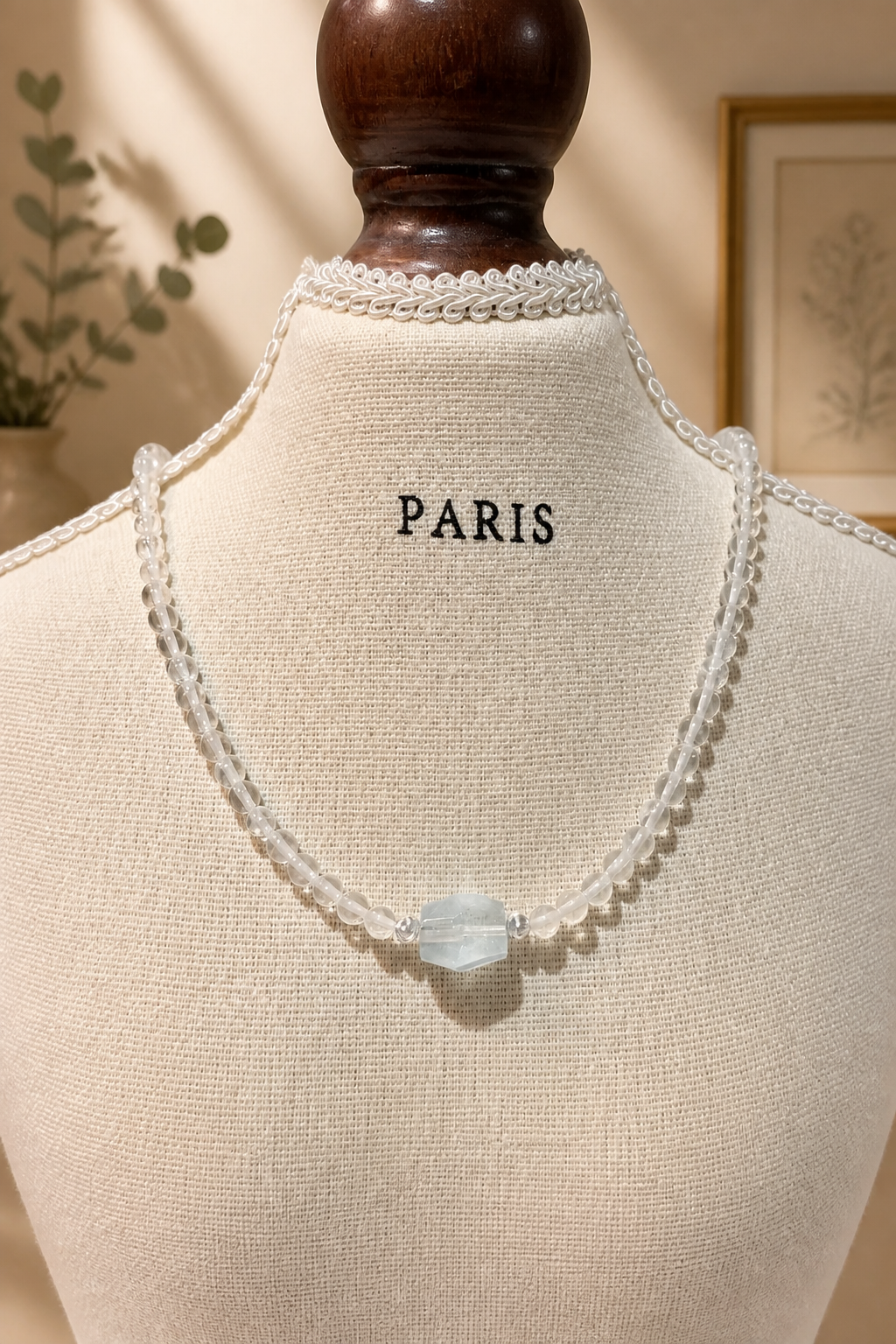 Aquamarine Clear Quartz Necklace - Your Source of Calm and Clarity