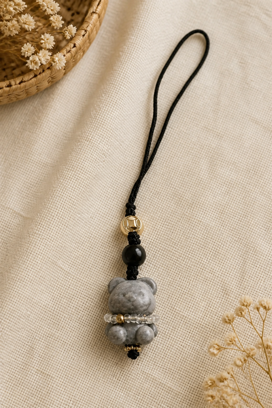 Discover the Magic of Silver Obsidian Bear Charm – Embrace Strength & Sweetness