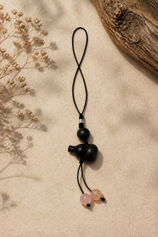 Silver Obsidian Gourd Charm – Health & Fortune