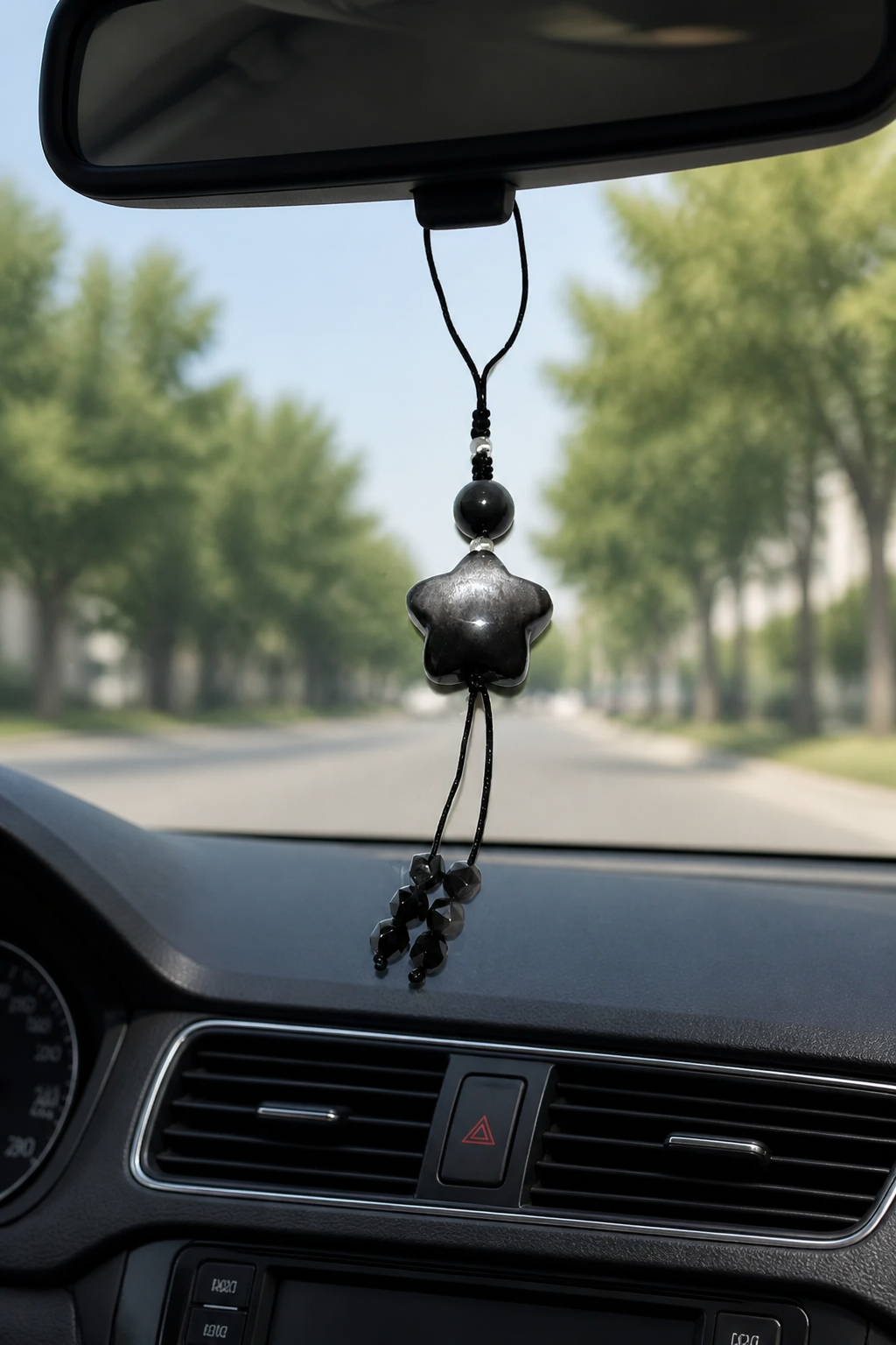 Silver Obsidian Star Charm – Wish & Protection