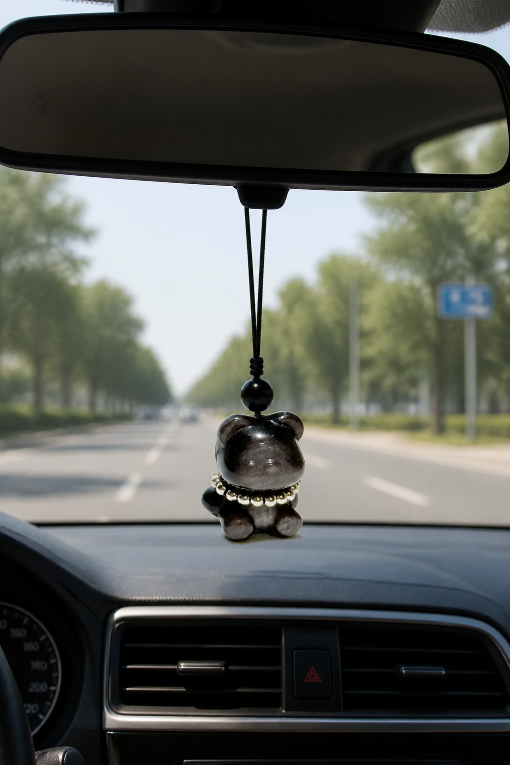 Silver Obsidian Bear Charm – Strength & Protection