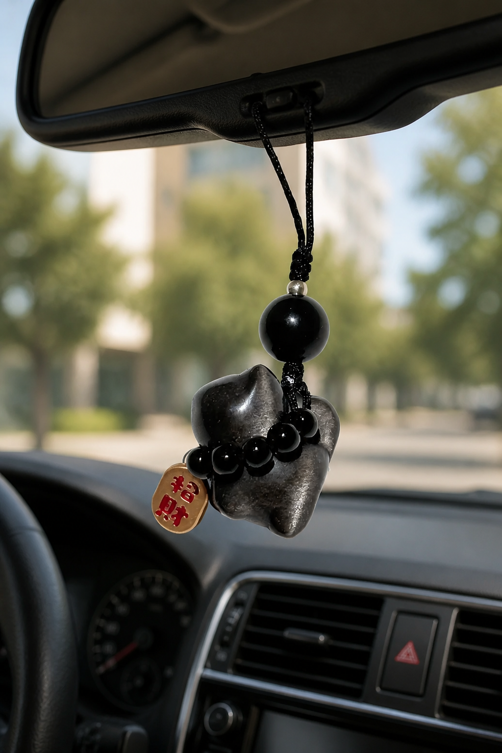 Silver Obsidian Cat Charm – Protection & Grace