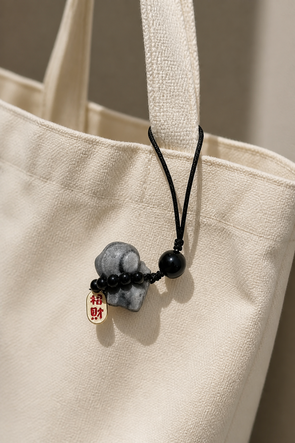 Silver Obsidian Dog Charm – Blessing & Wealth