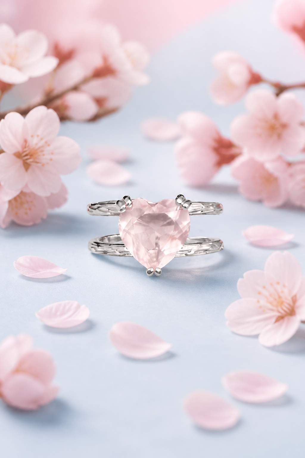 Rose Quartz Heart Ring
