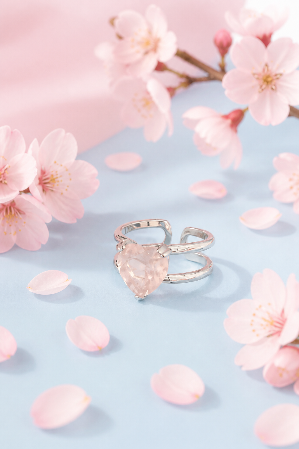 Rose Quartz Heart Ring