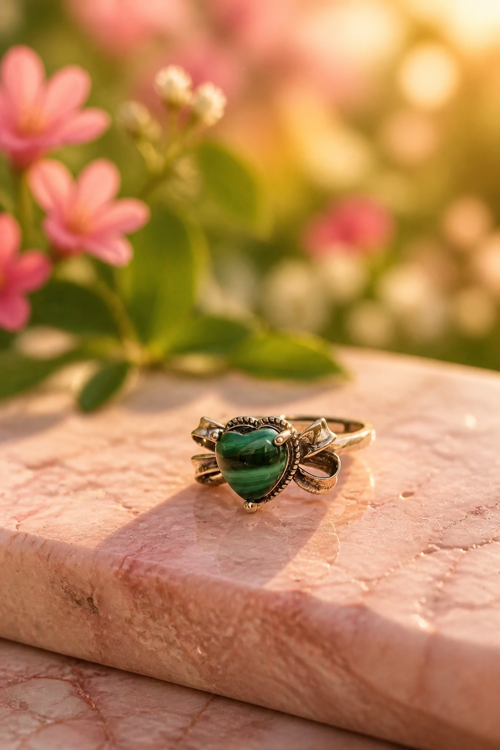 Malachite S925 Silver Adjustable Ring