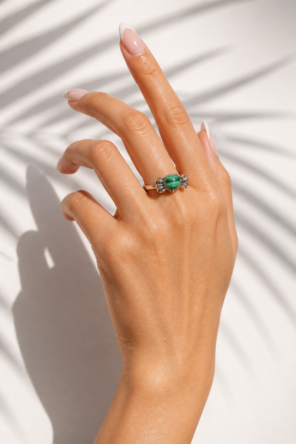 Malachite S925 Silver Adjustable Ring