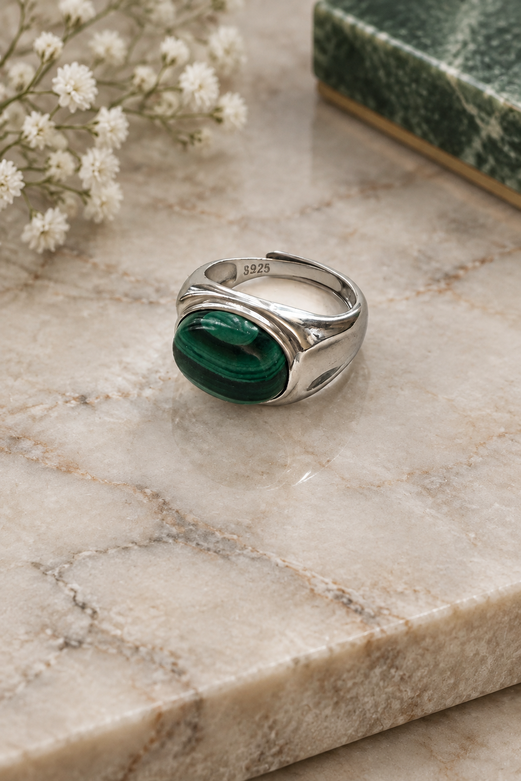 Malachite S925 Silver Ring